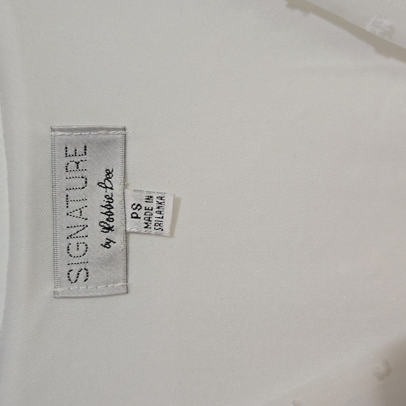 ROBBIE BEE PETITE V NECK CHIFFON SHORT SLEEVE FIT AND FLARE DRESS  PS OFF WHITE - Picture 10 of 15